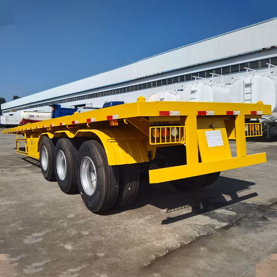 Remolques de contenedores de 3 ejes y 13 m, semirremolque usado de plataforma plana