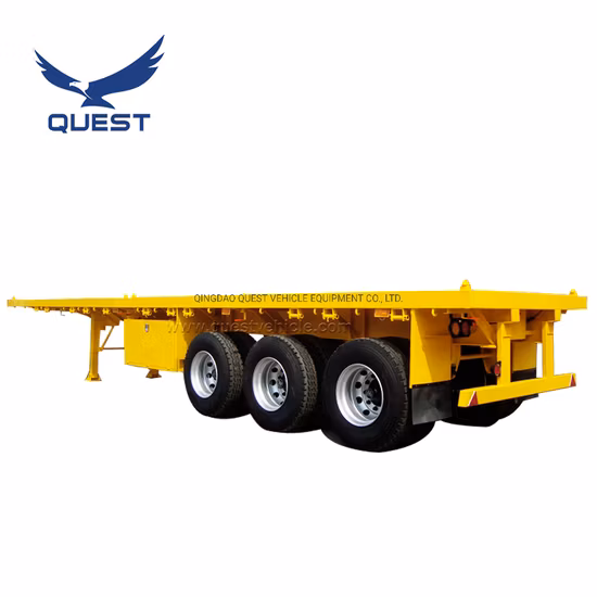 Vehículo Quest de plataforma plana de 3 ejes, contenedor semicontenedor de 40 toneladas y 40 pies